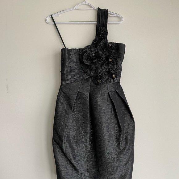 BCBG MAXAZRIA Black Single-Shoulder Dress - Picture 1 of 4
